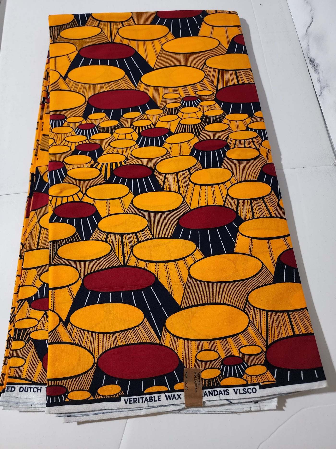 Yellow and Red Ankara Fabric. ACS0330