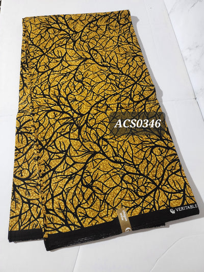 Gold and Black Ankara Fabric, ACS0346