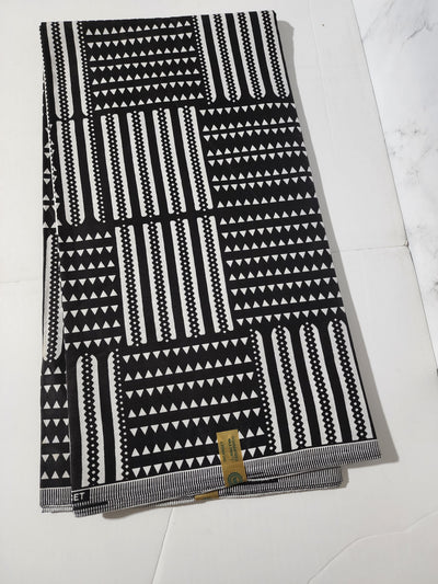 Black and White Ankara Fabric, ACS0342