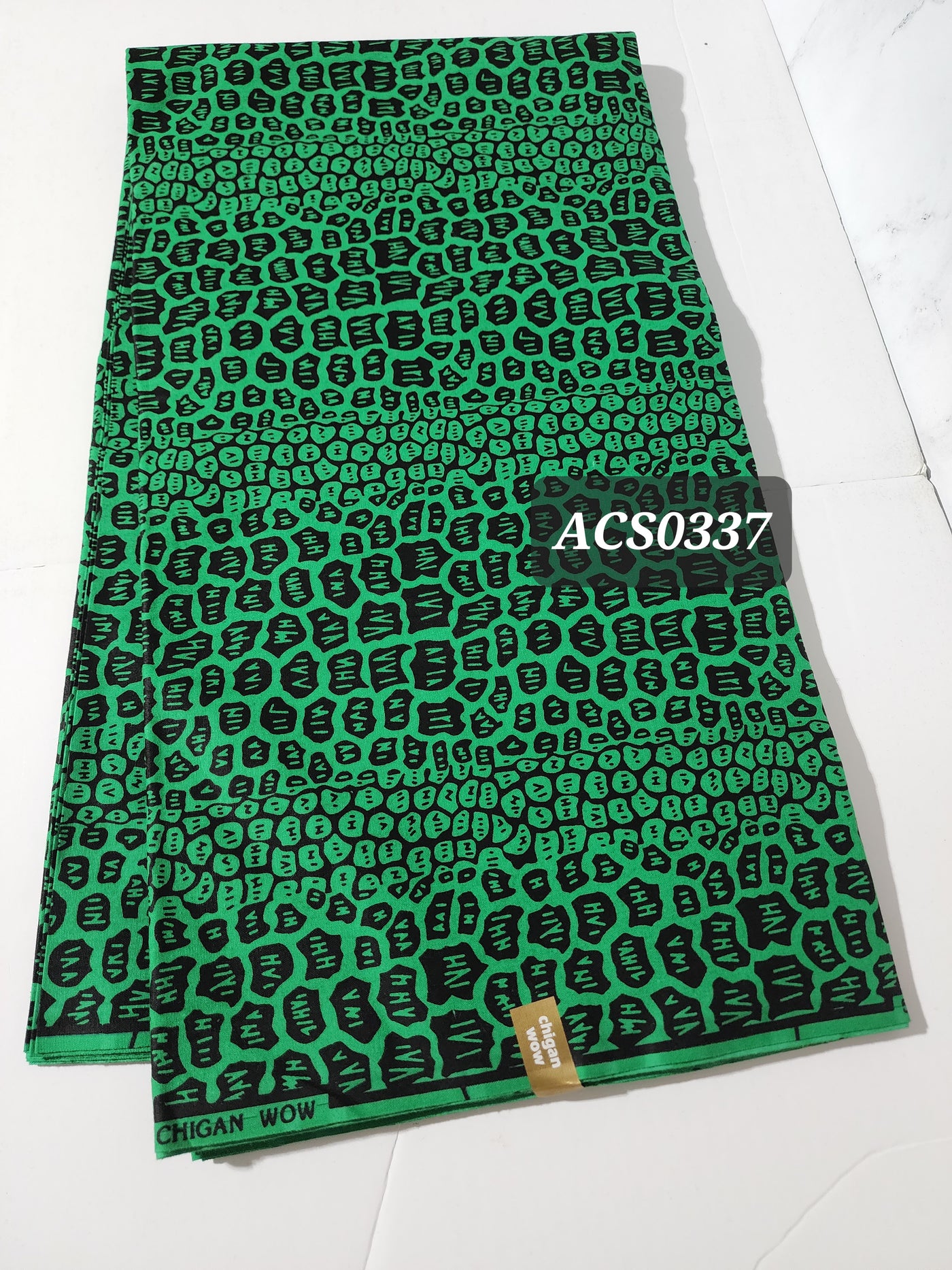 Green and Black Ankara Fabric, ACS0337