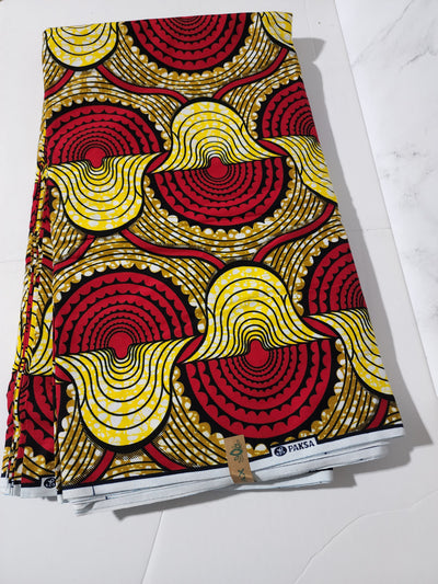 Red and Yellow Ankara Fabric, ACS0359