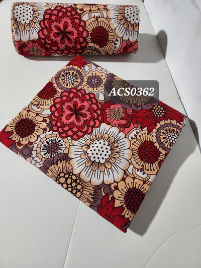 Peach and Red Ankara Fabric, ACS0362