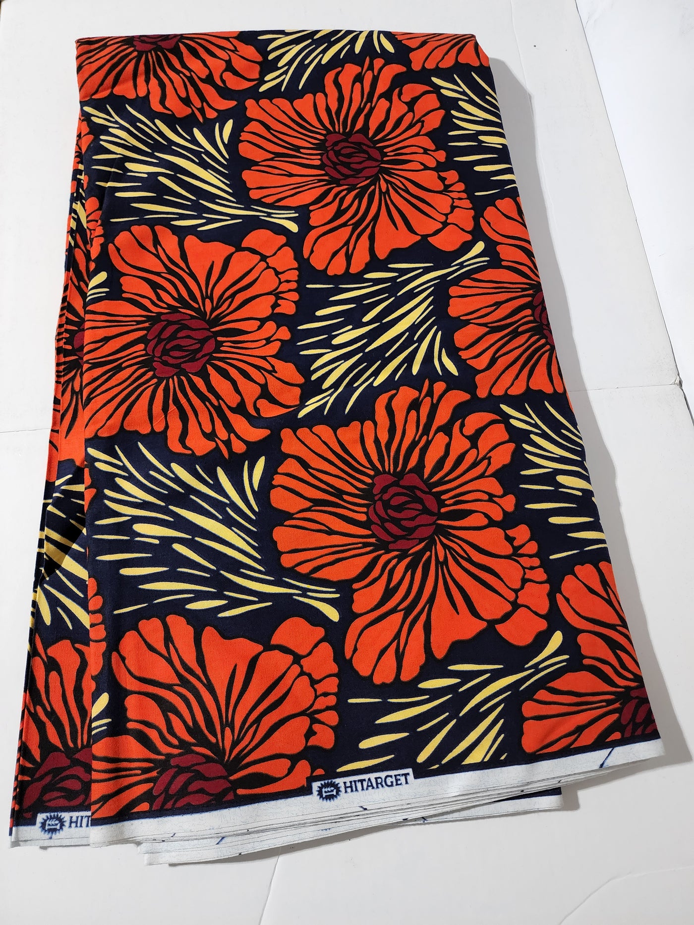 Black and Orange Ankara Fabric, ACS0366