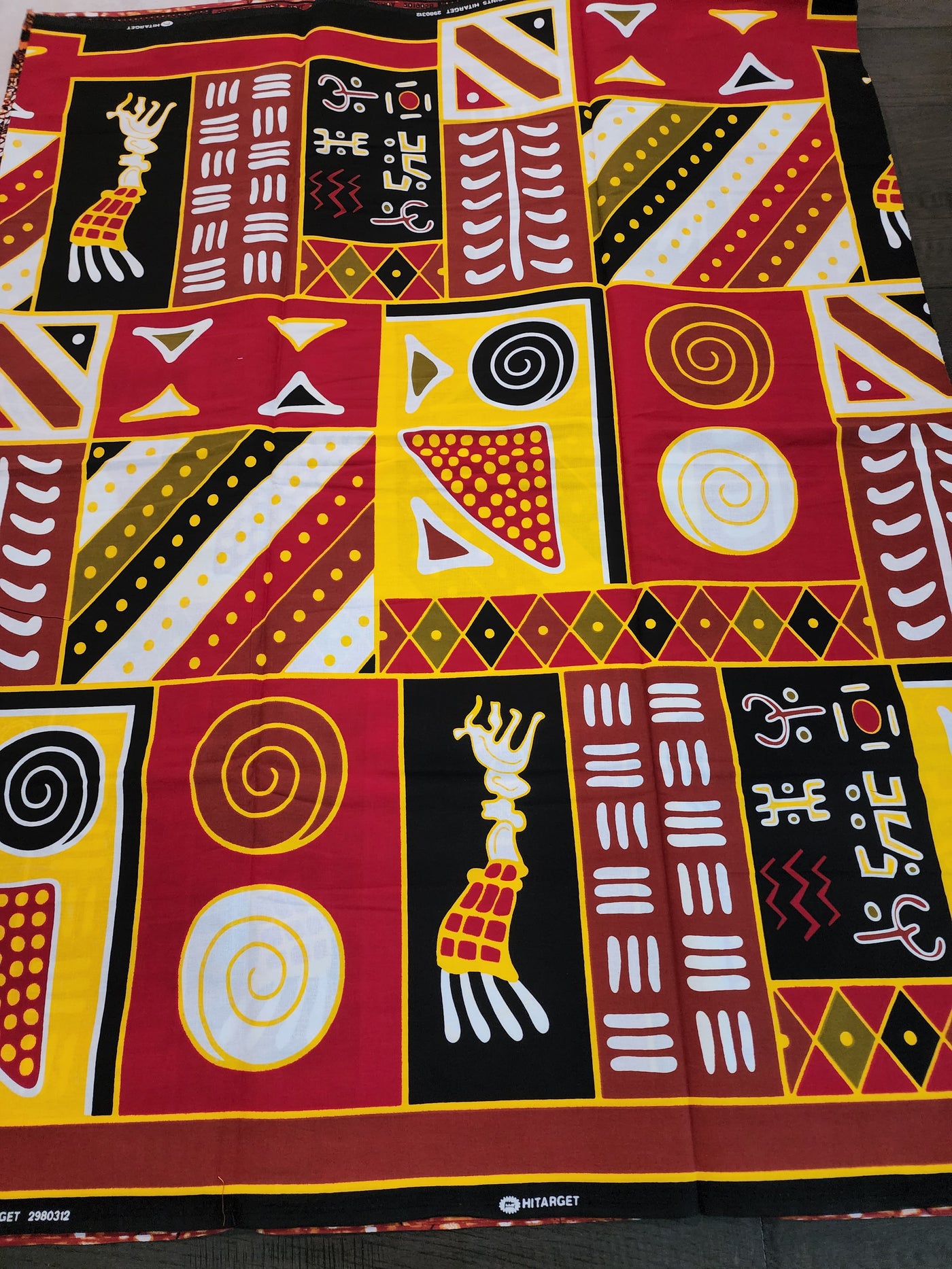 Black and Red Tribal Ankara Fabric, ACS0389