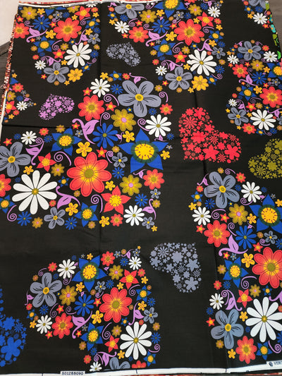 Black and Pink Ankara Fabric, ACS0391