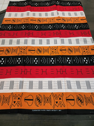 Black and Red Tribal Ankara Fabric, ACS0385