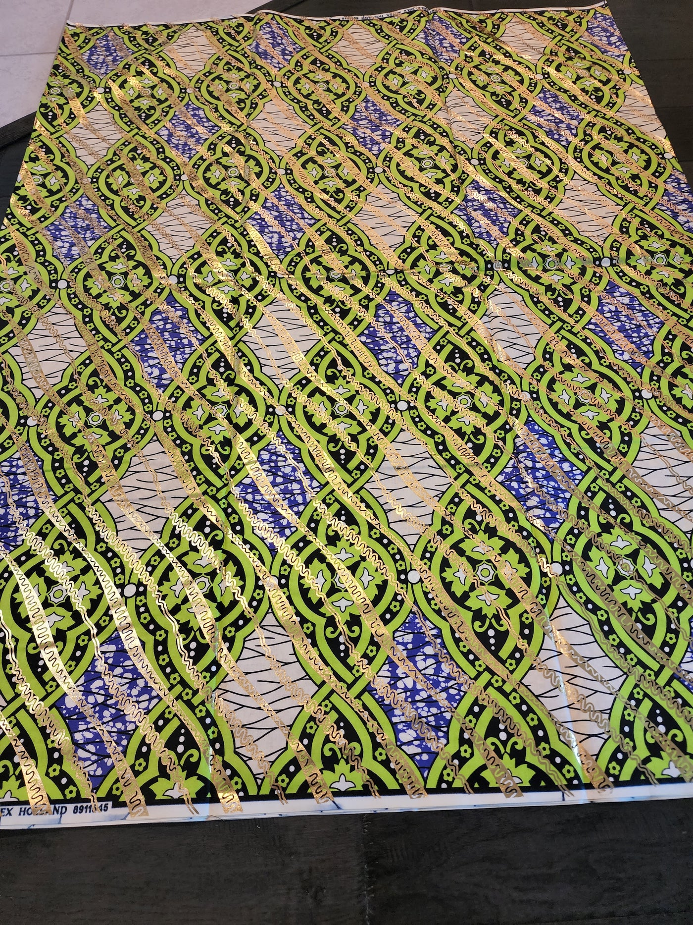 Green and Purple Java Gold Ankara Fabric, ACS0398