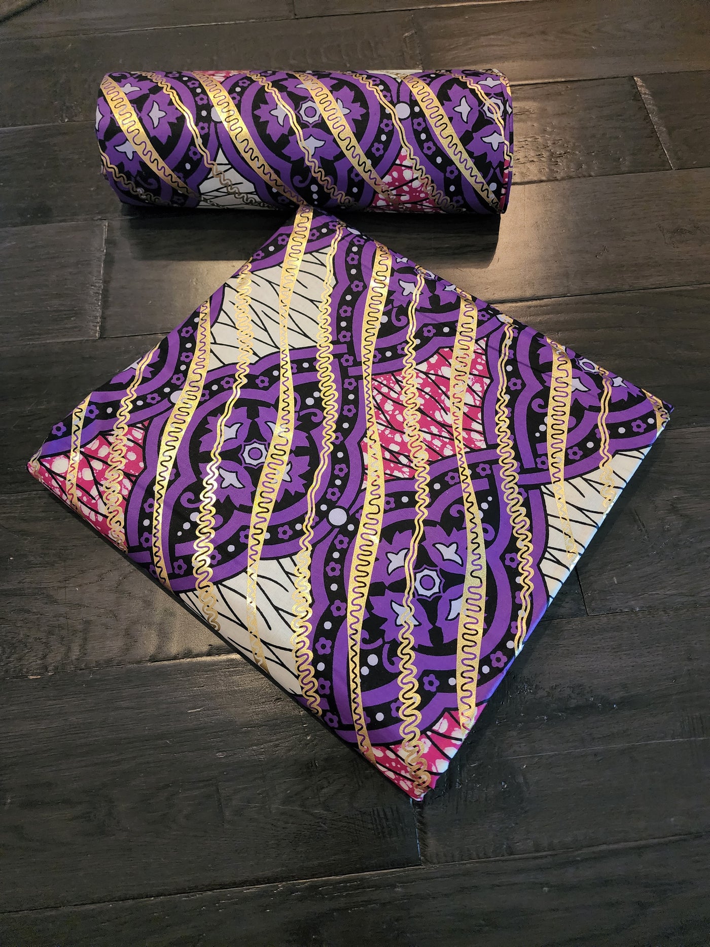 Purple Java Gold Ankara Fabric, ACS0399
