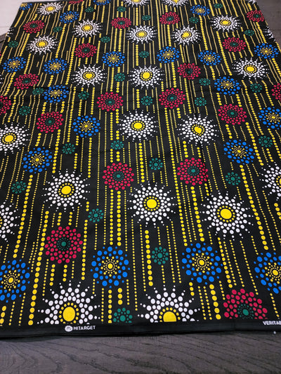 Black and Yellow Ankara Fabric, ACS0418