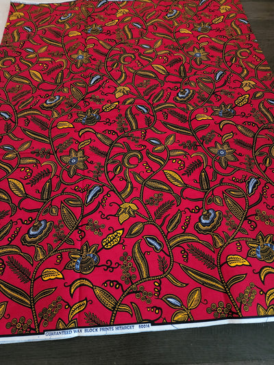 Red and Yellow Ankara Fabric, ACS0411