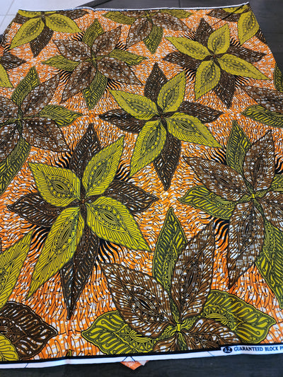 Orange and Gold Ankara Fabric, ACS0427