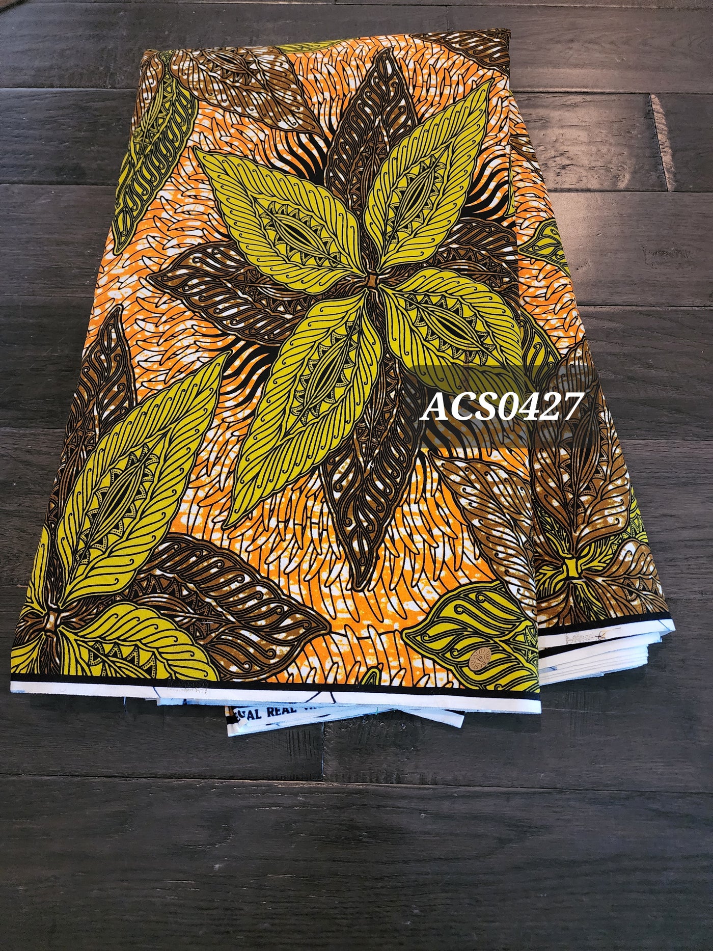 Orange and Gold Ankara Fabric, ACS0427