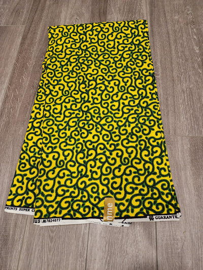 Yellow and Green African Ankara Fabric