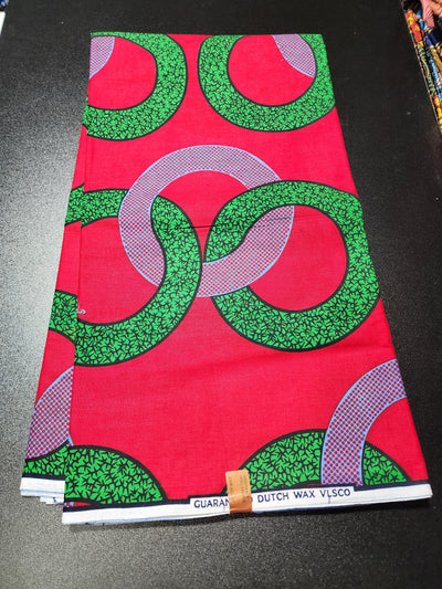 Red Ankara Print Fabric