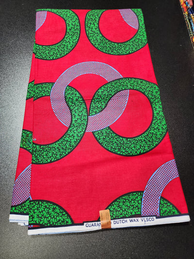 Red Ankara Print Fabric