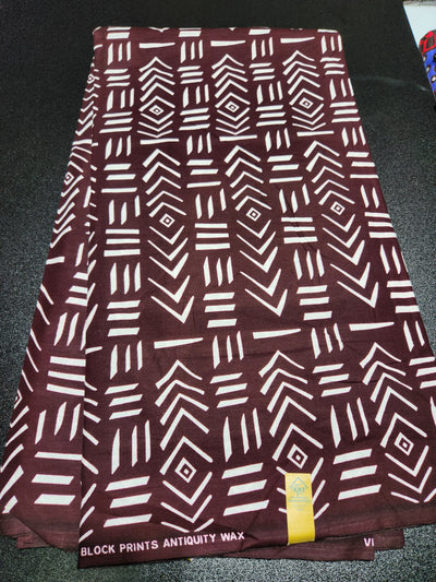 Brown Tribal Ankara Print Fabric, ACS2115
