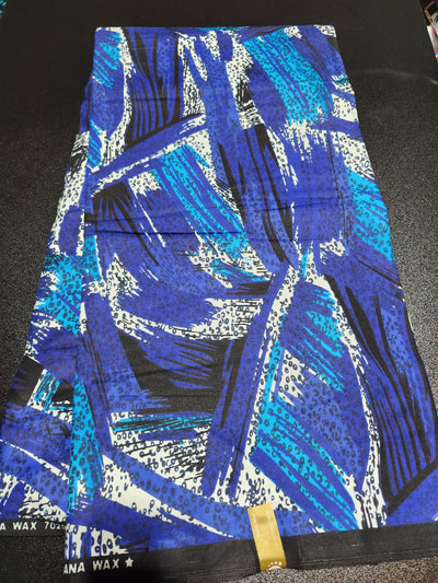 Blue and White Ankara Print Fabric