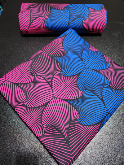 Blue and Pink Ankara Print Fabric