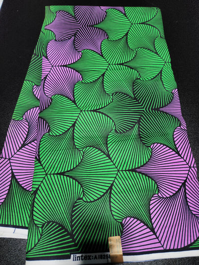 Black and Green Ankara Print Fabric
