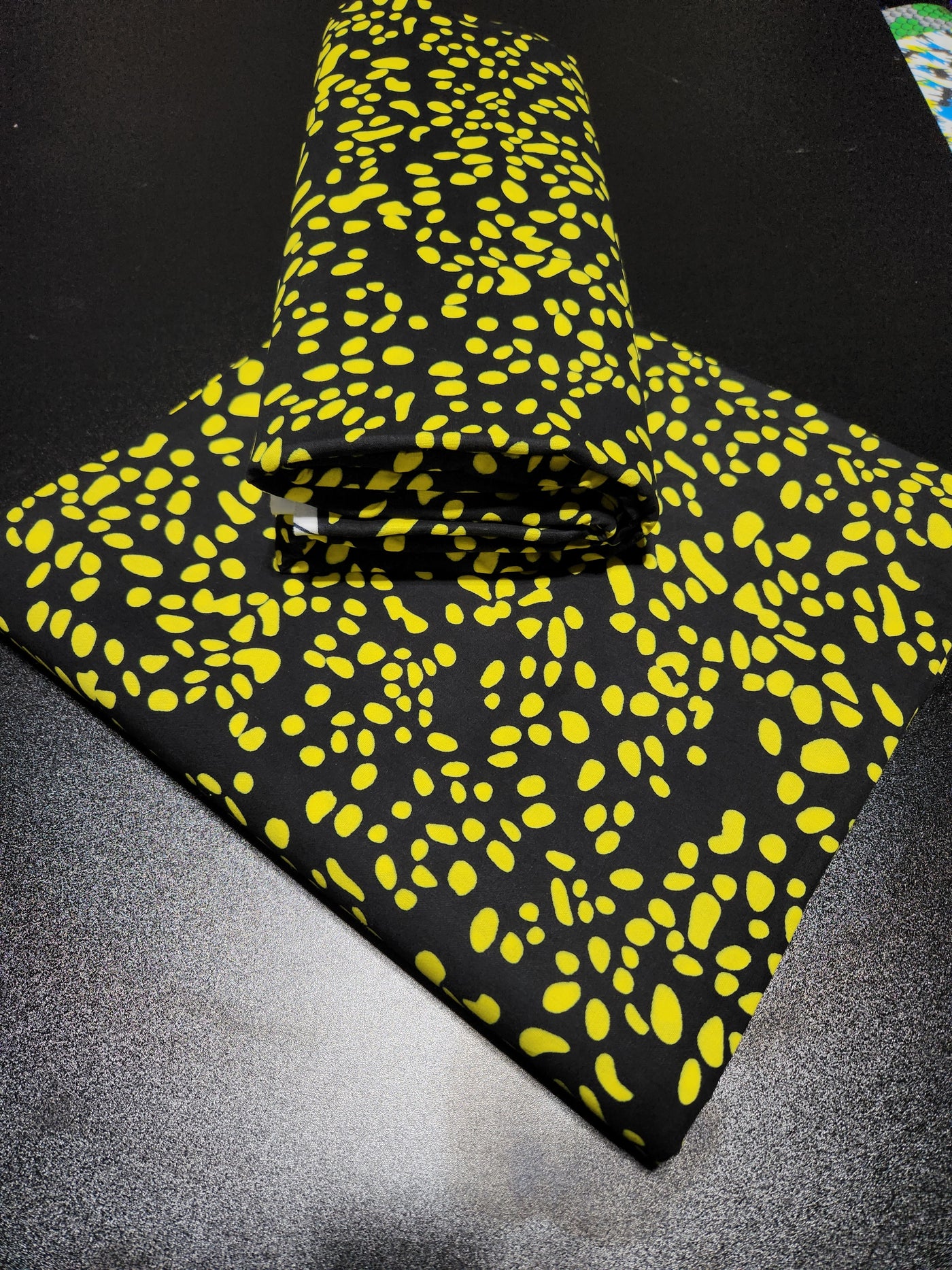 Black and Yellow Ankara Print Fabric
