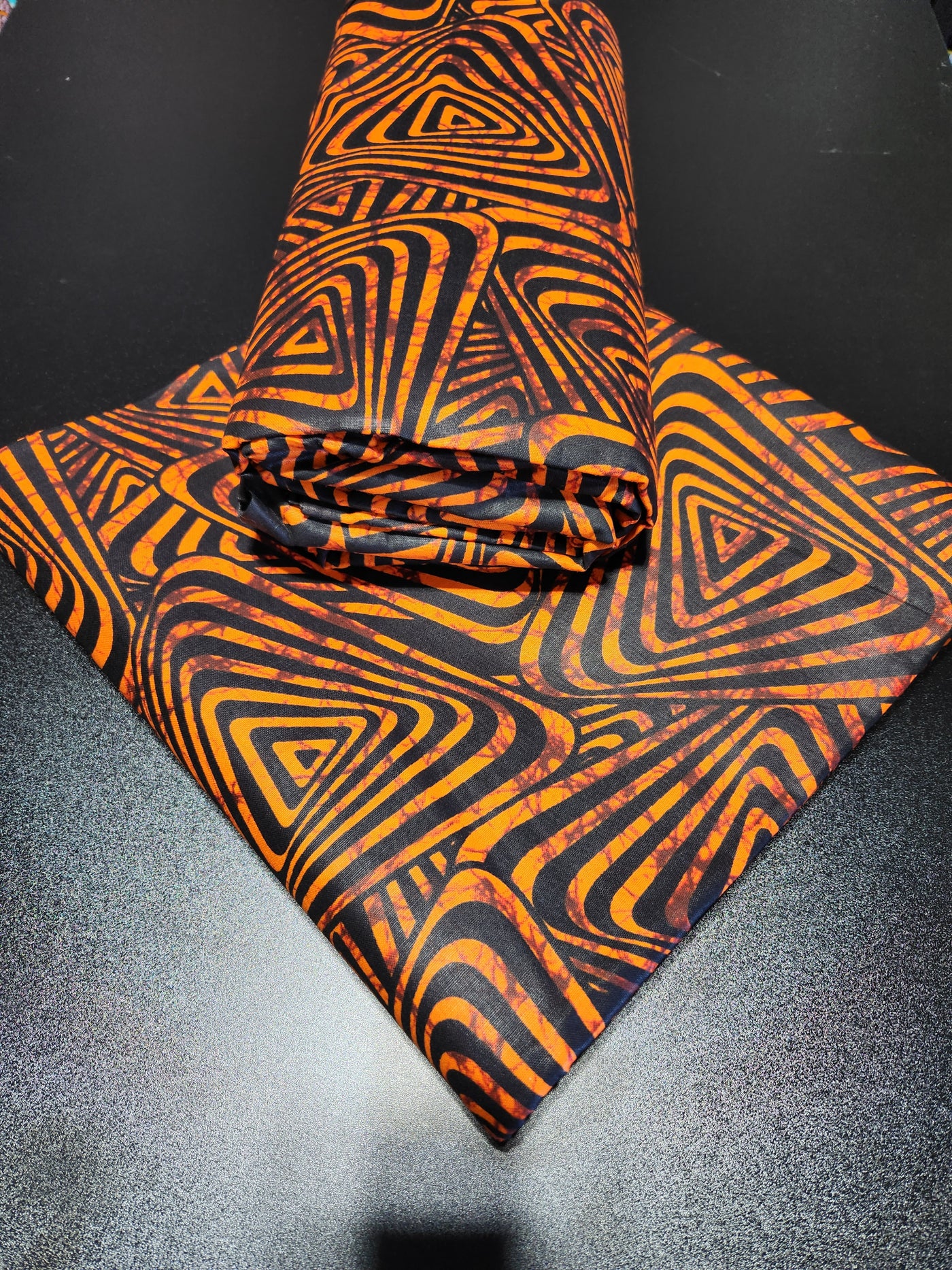 Orange Ankara Print Fabric