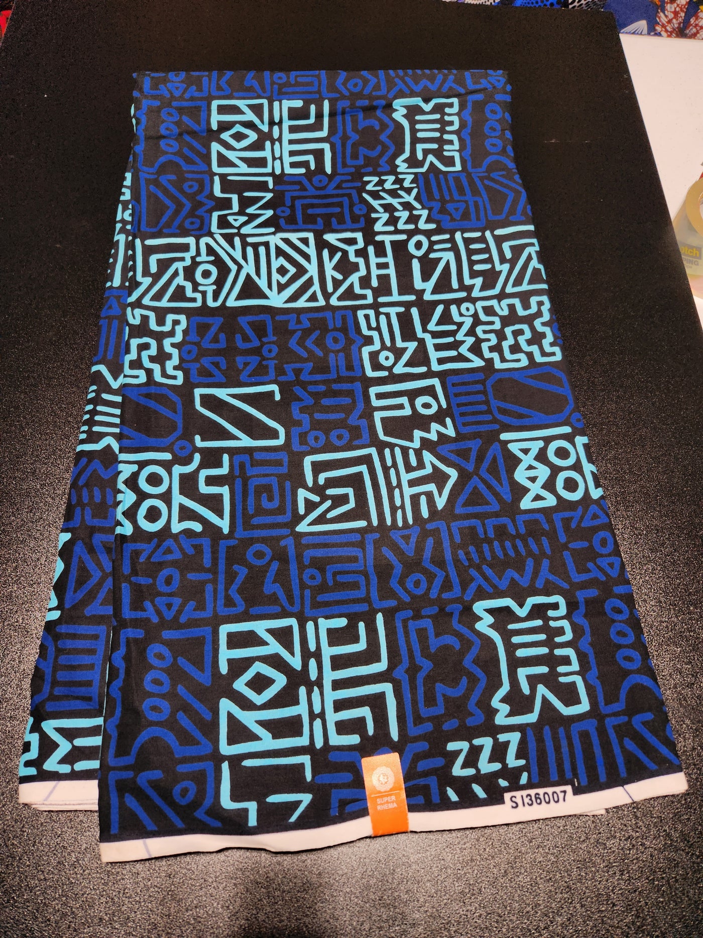 Blue Tribal Ankara Print Fabric