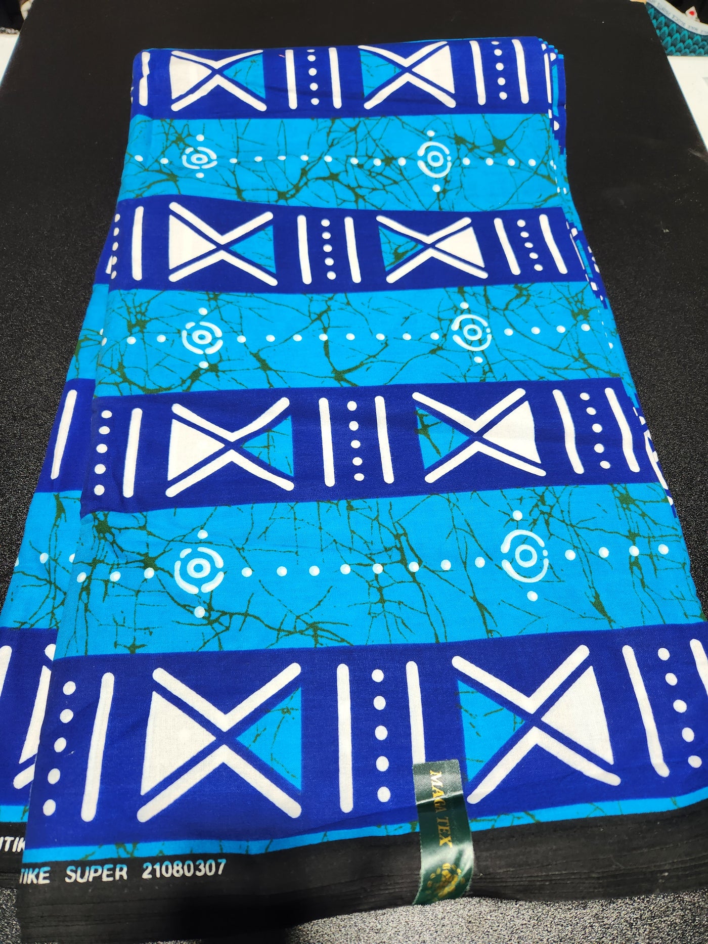 Blue Tribal Ankara Print Fabric
