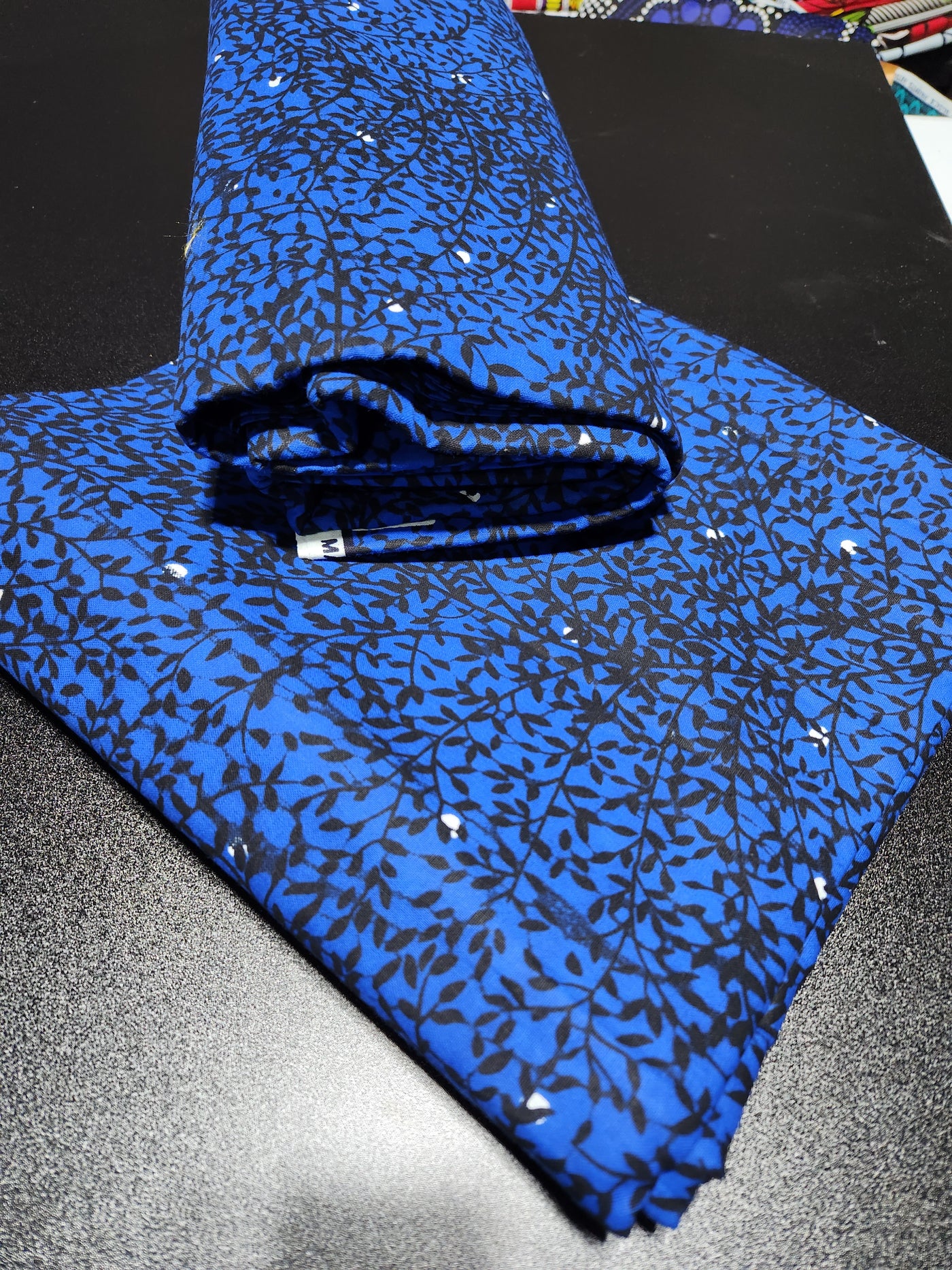 Blue and Black Ankara Print Fabric