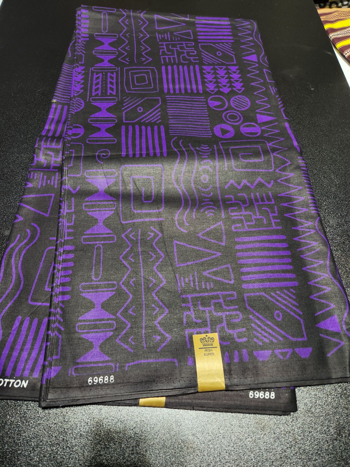 Black and Purple Ankara Print Fabric