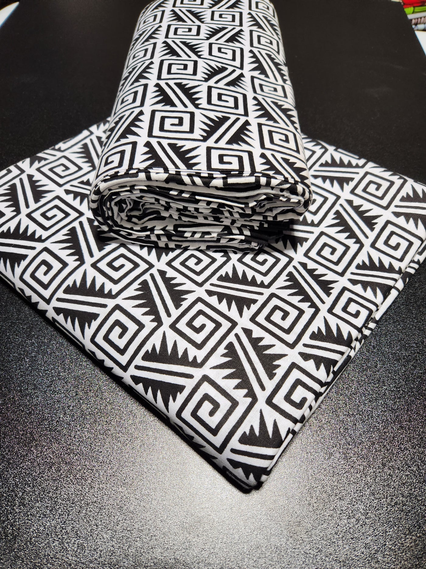 Monochrome Tribal Ankara Print Fabric