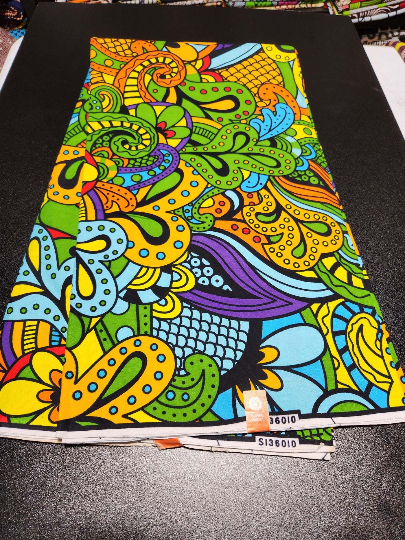 Green Multicolor Ankara Print Fabric