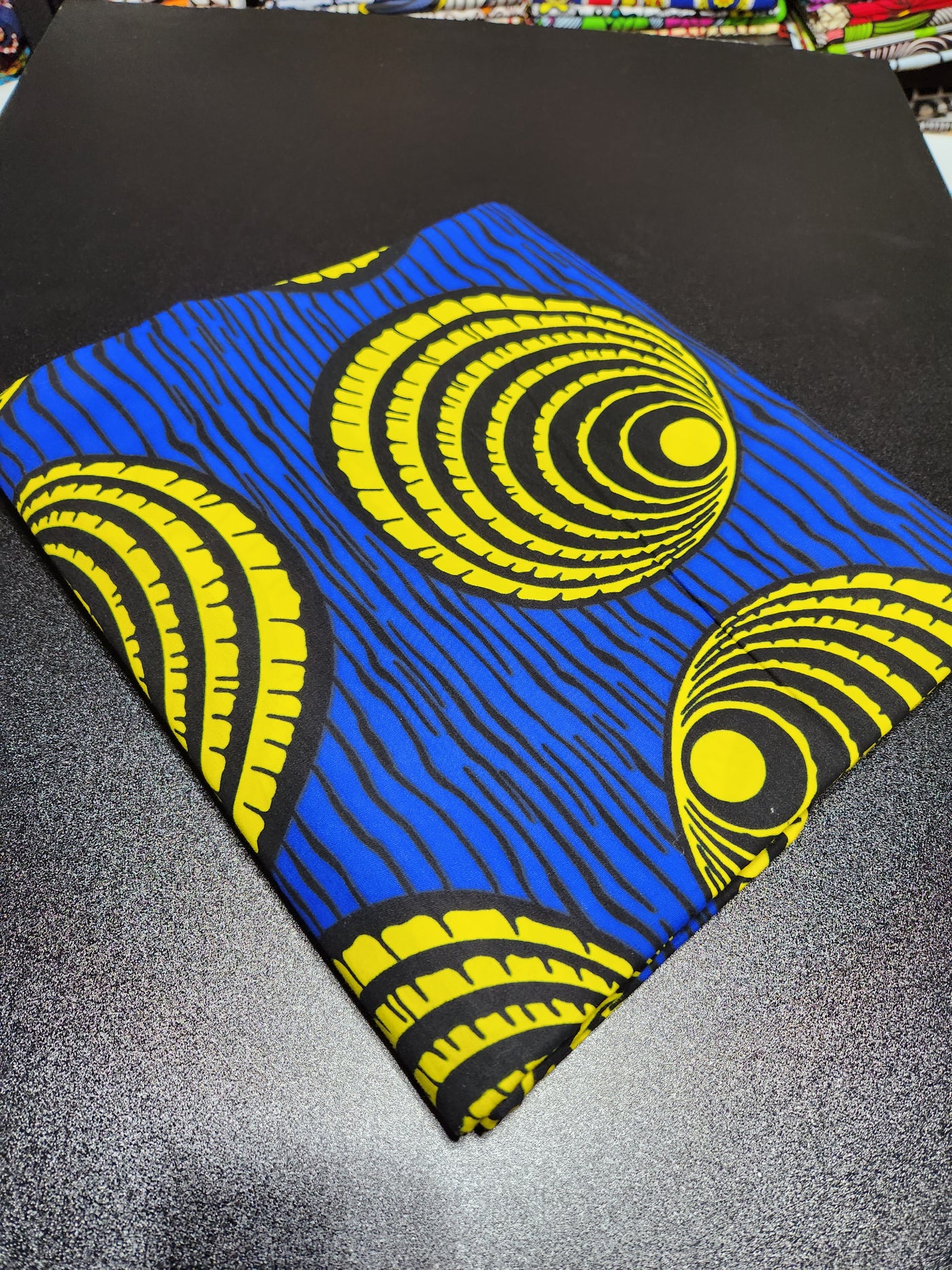 Blue and Yellow Ankara Print Fabric