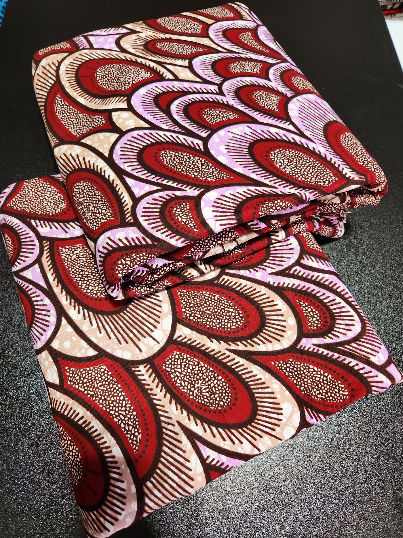 Pink and Maroon Ankara Print Fabric