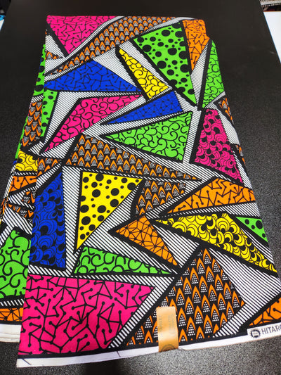 Multicolor Pizza Slices Ankara Print Fabric