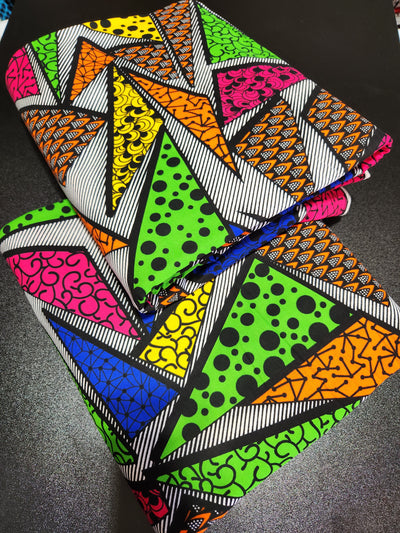 Multicolor Pizza Slices Ankara Print Fabric