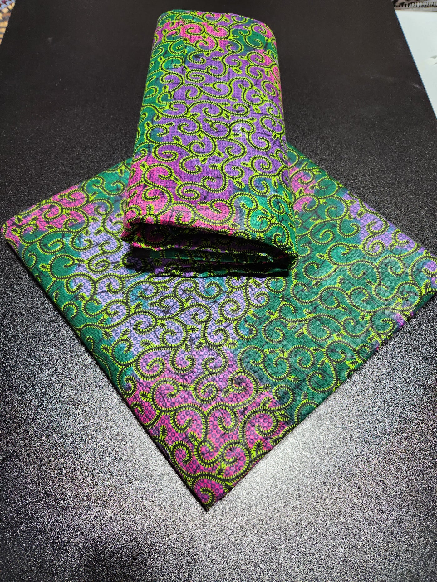 Green and Purple Ankara Print Fabric
