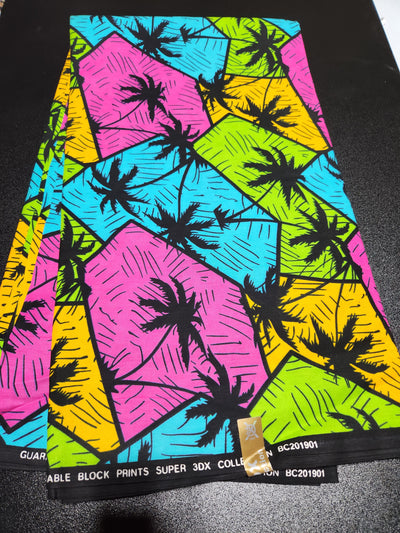 Palm Tree Ankara Print Fabric