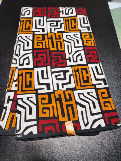 White and Brown Tribal Ankara Print Fabric