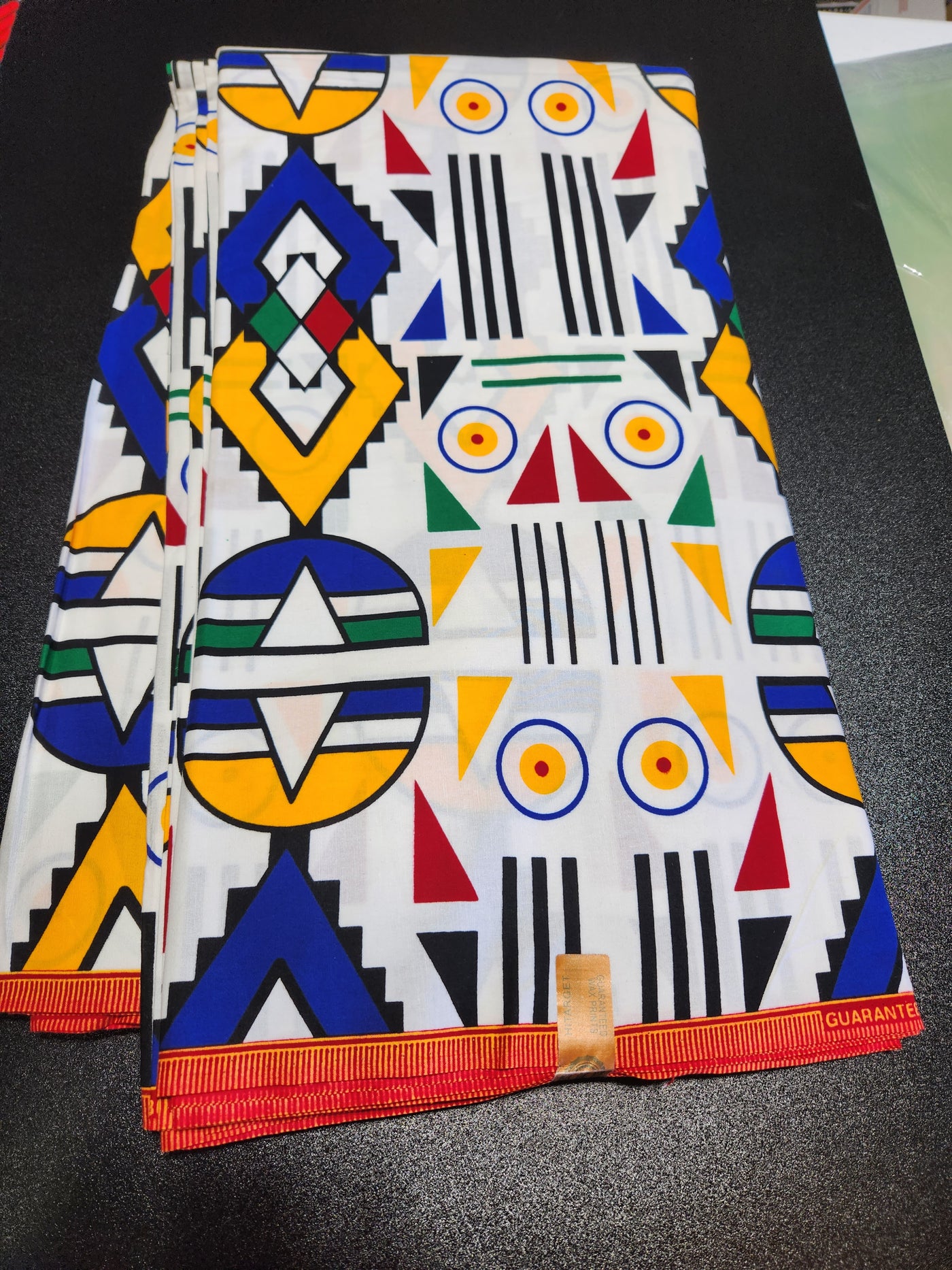 White Tribal Ankara Print Fabric