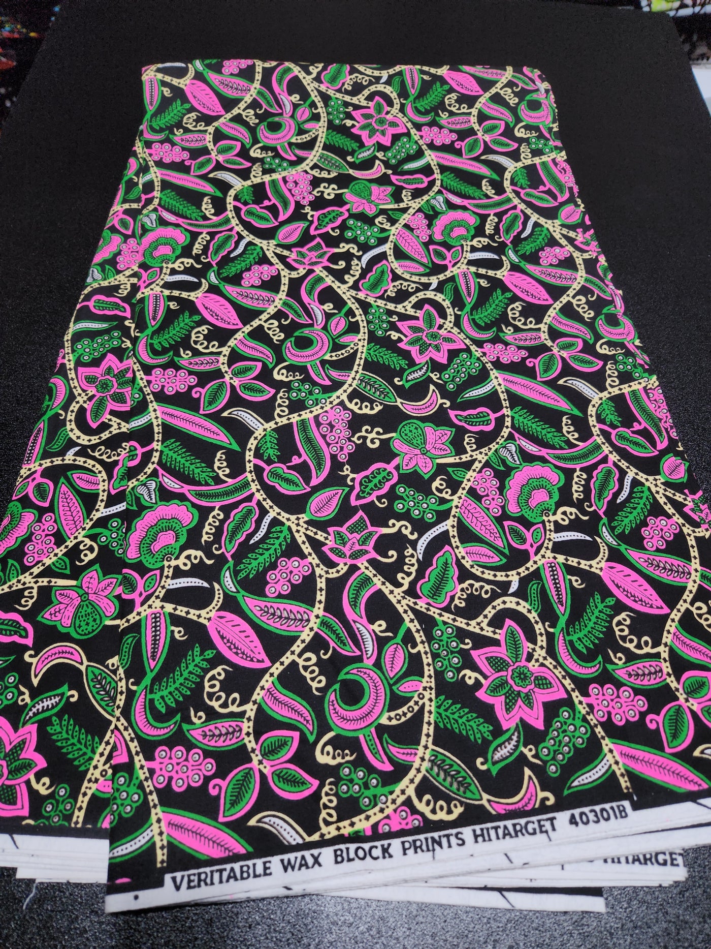 Pink and Green Ankara Print Fabric