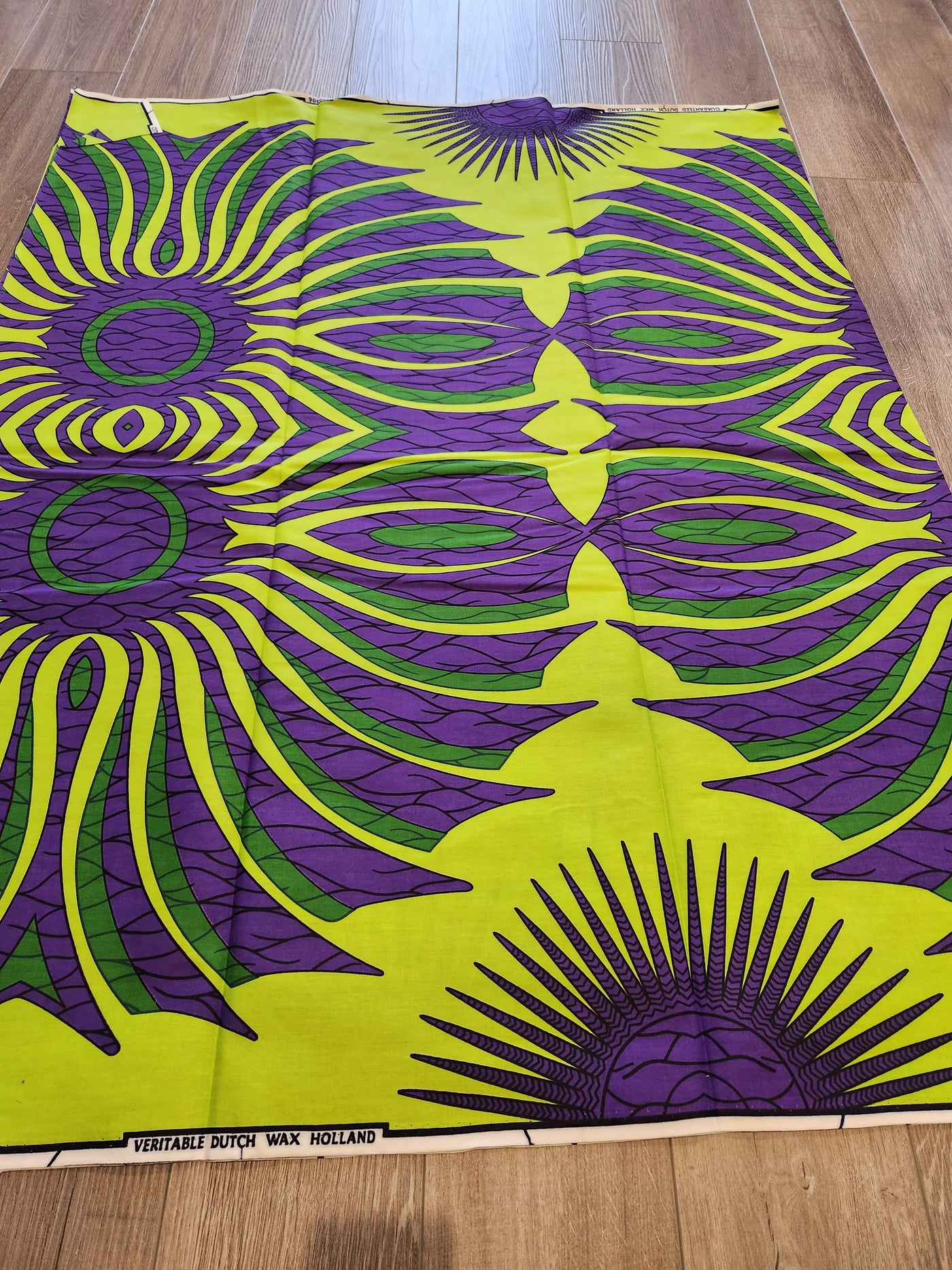 Green and Purple Ankara Print Fabric