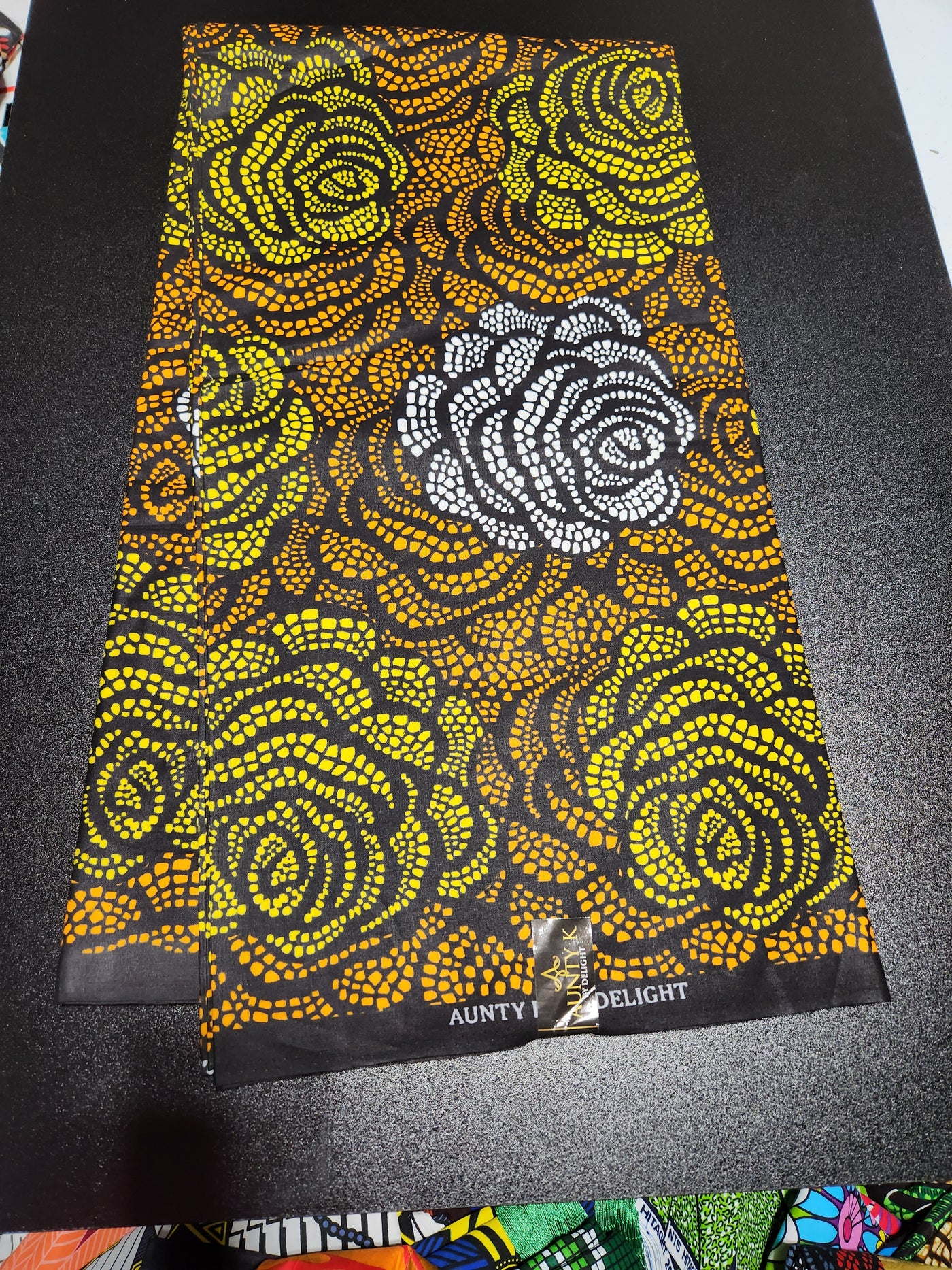 Black and Gold Ankara Print Fabric