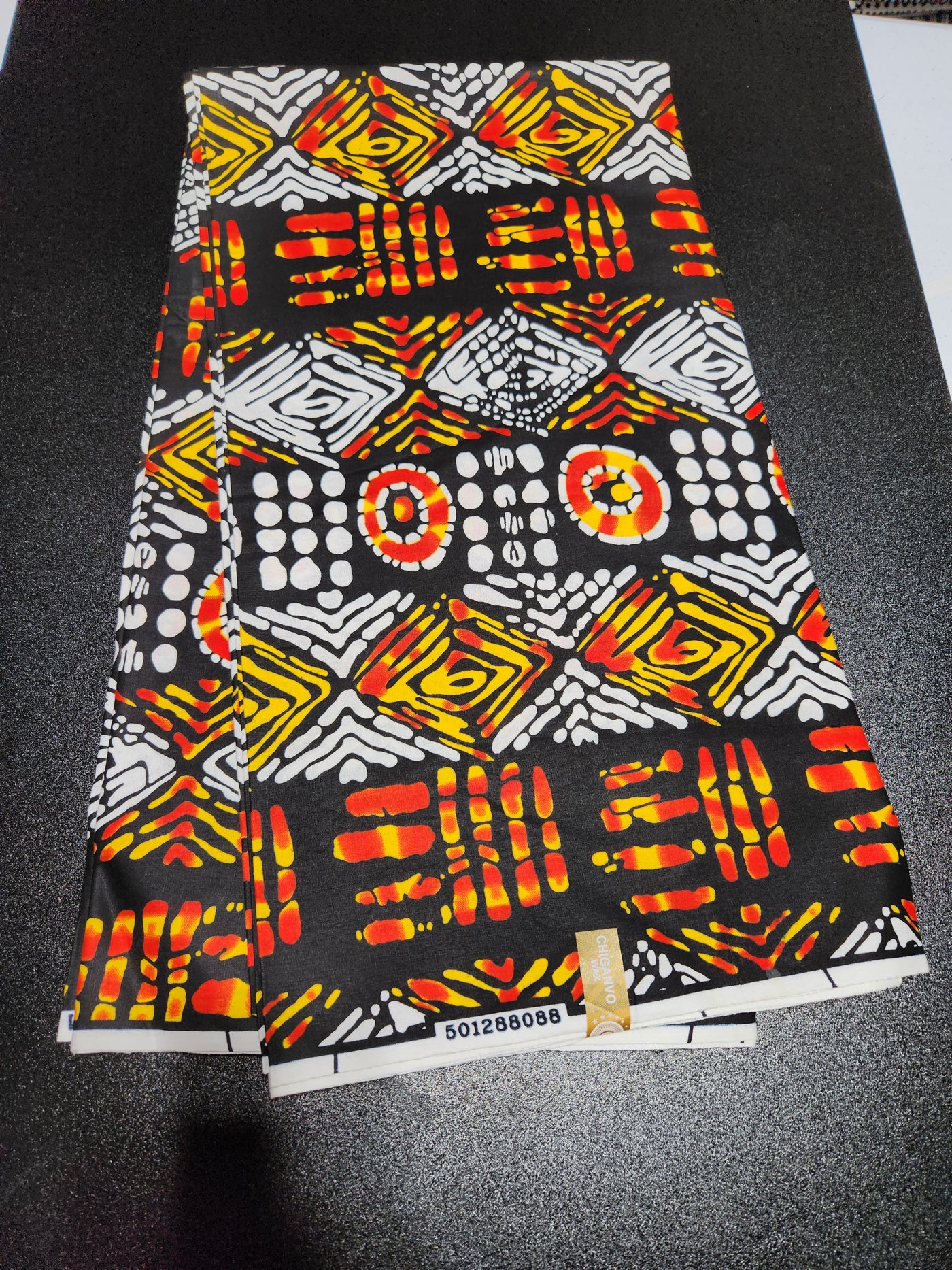Black and Yellow Tribal Ankara Print Fabric