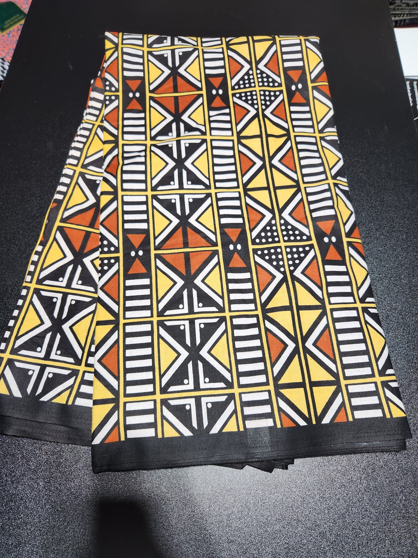 Black and Yellow Tribal Ankara Print Fabric