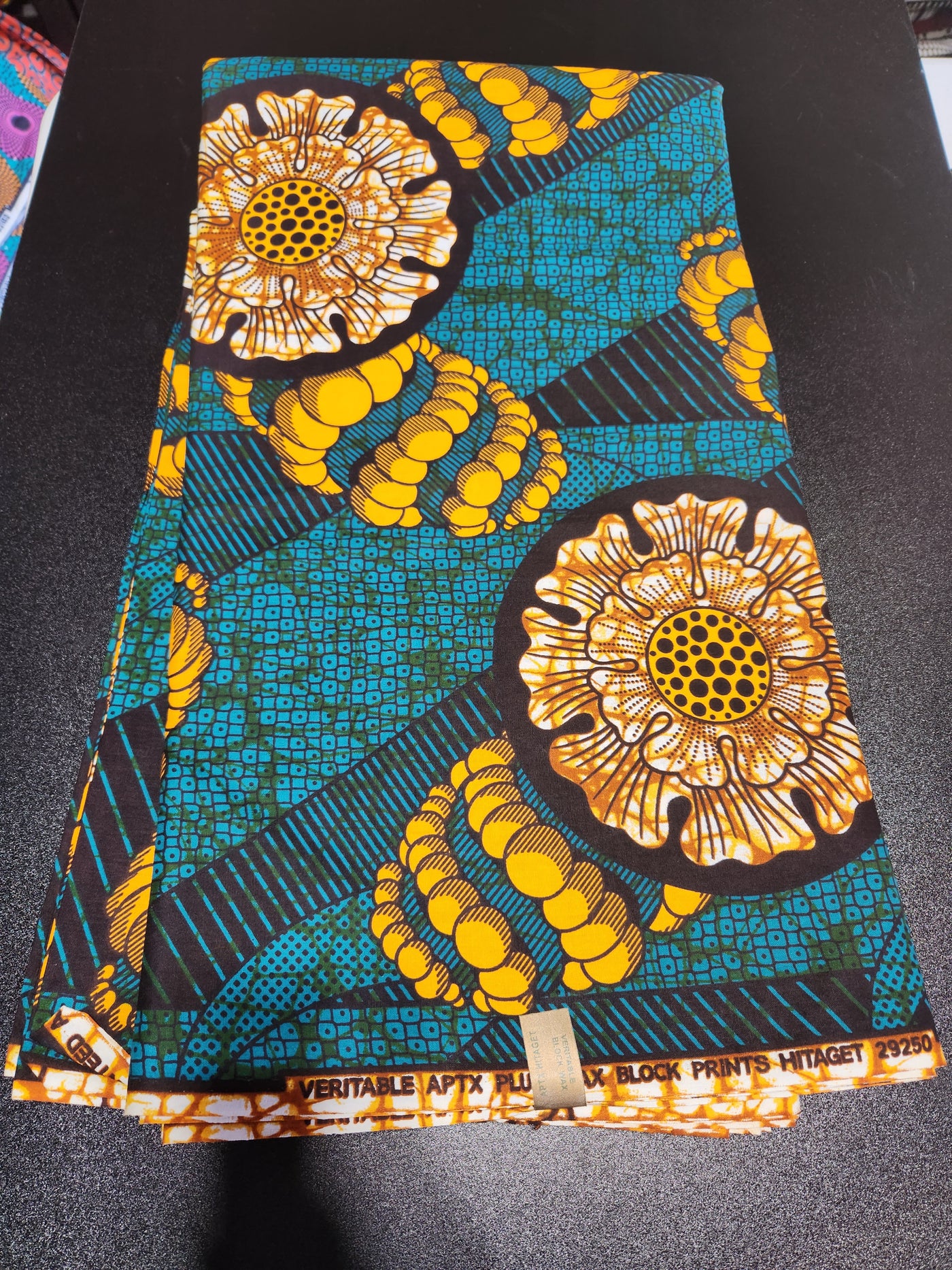 Green and Gold Ankara Print Fabric