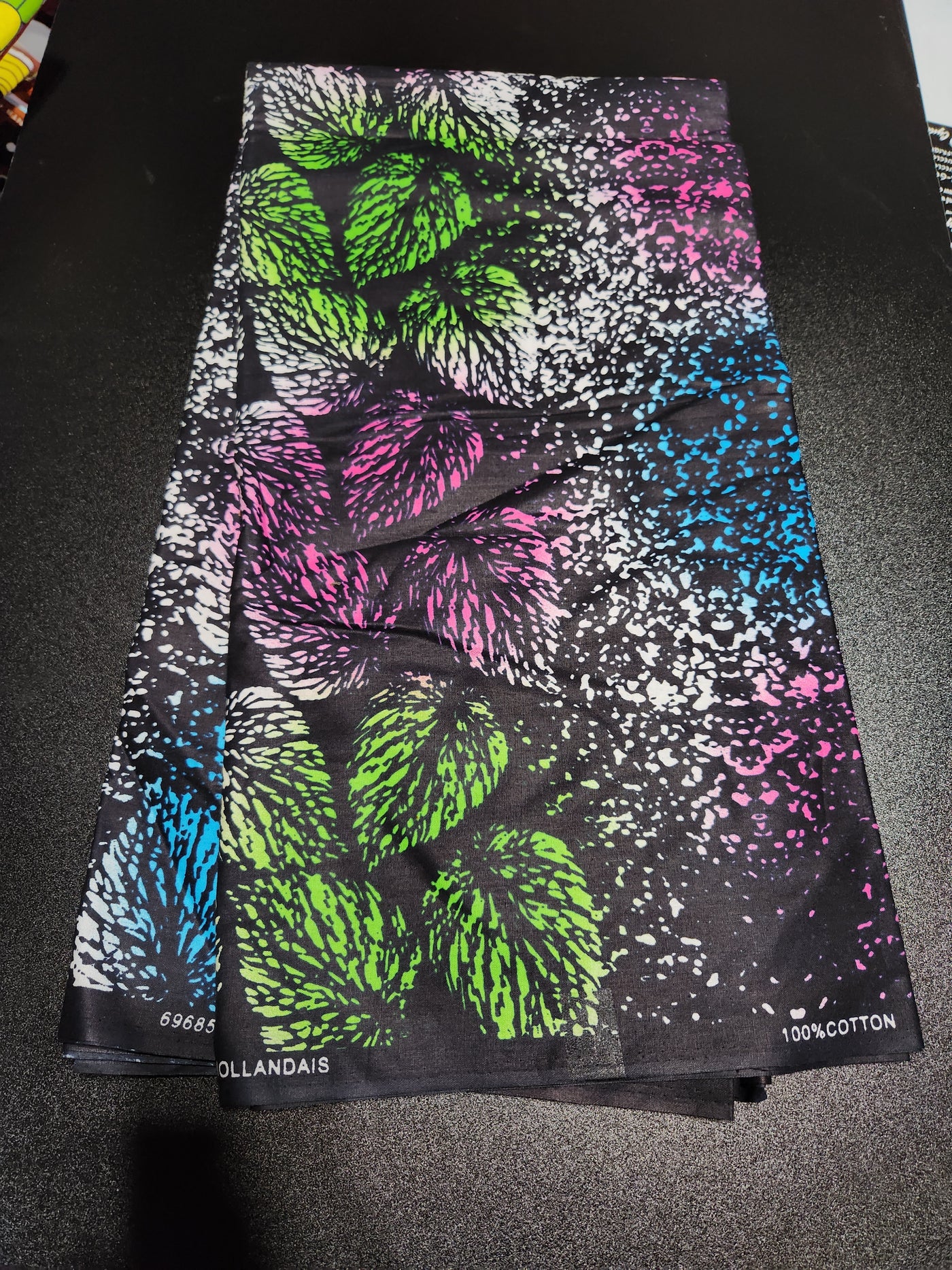 Black and Pink Ankara Print Fabric