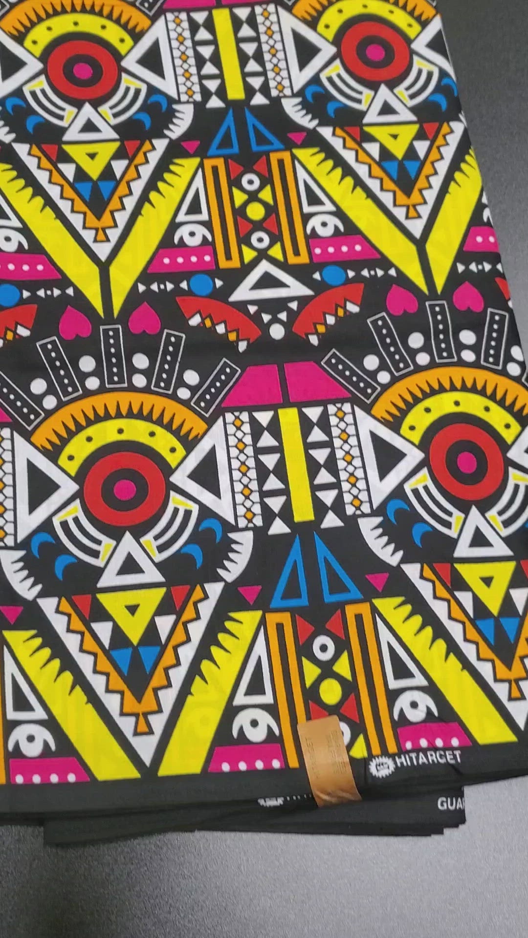 Black, Yellow and Pink Multicolor African Ankara Fabric