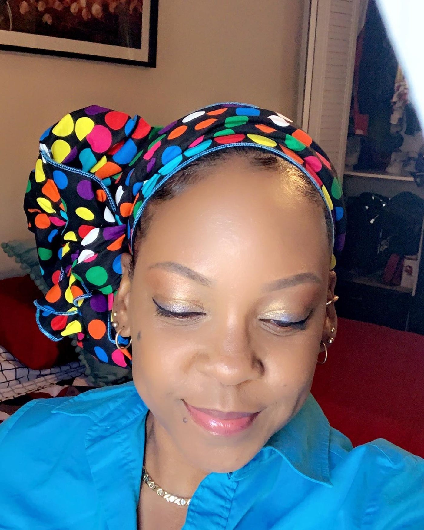 Black Multicolor Headwrap, African Ankara Headwrap