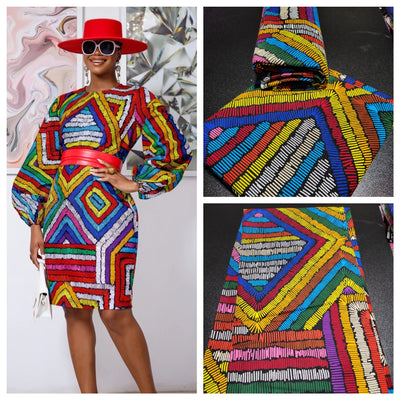 Multicolor Ankara Print Fabric, ACS2120