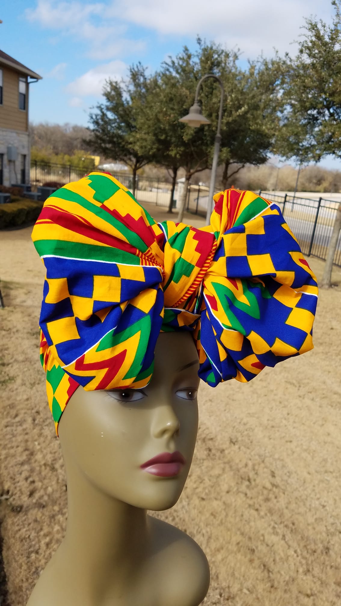 Yellow Kente Ankara Headwrap